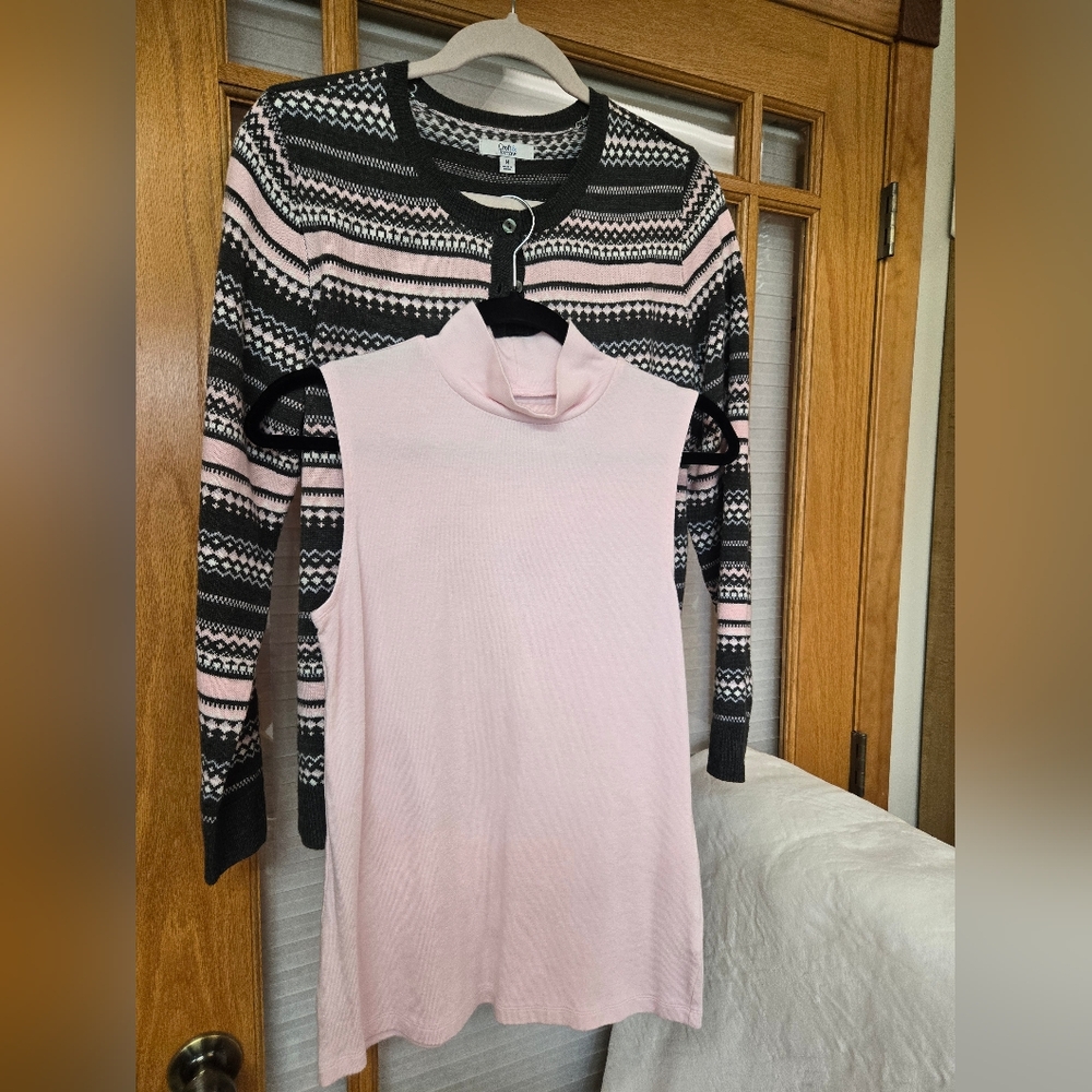 Pink and Black Patterned Women's Tops